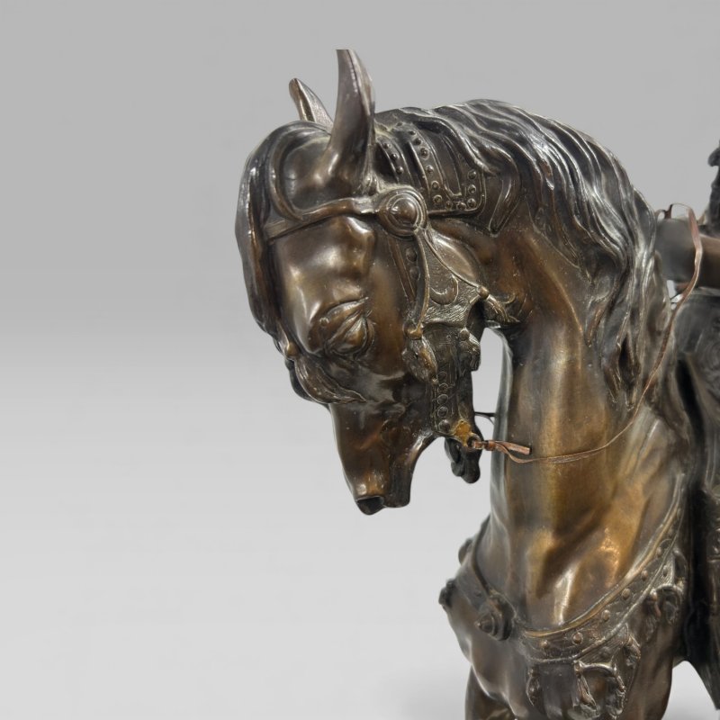 Antique French Bronze Sculpture Arab Horseman After Barye & Guillemin, 75 cm - Image 13